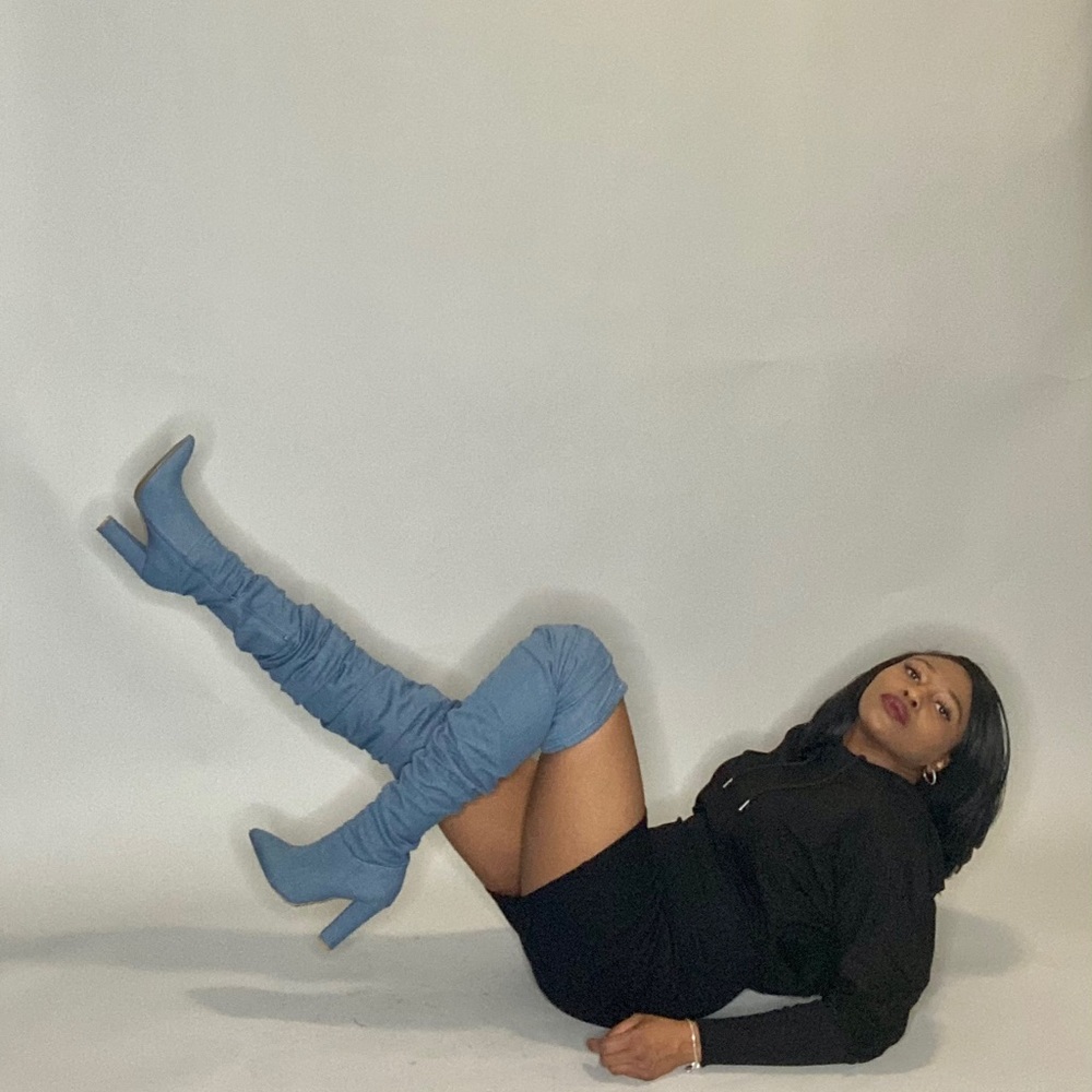 Madam Denim Thigh High Boots